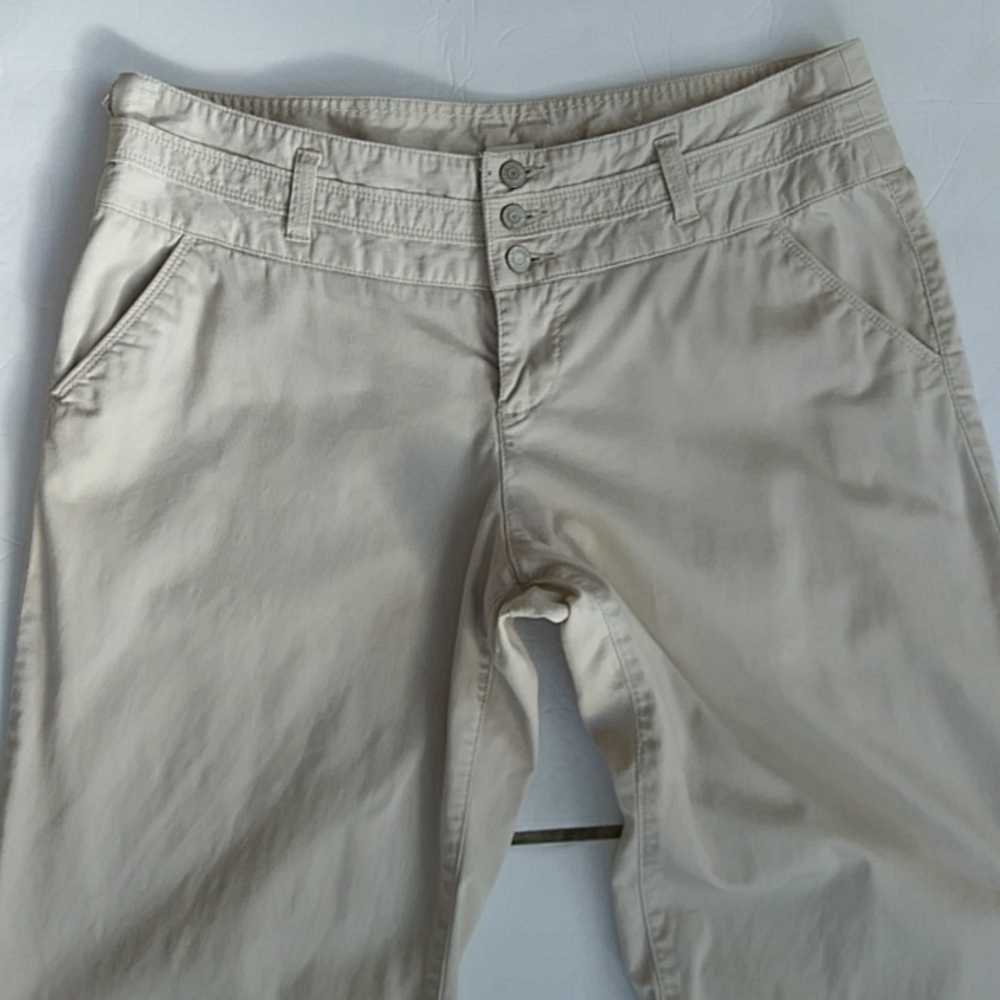 Sonoma Pinstripe Three Button Flare Wide Leg Pants 12 Reg Beige Cream - Picture 7 of 16